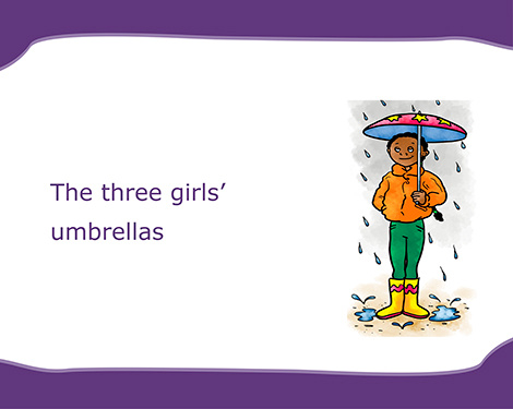 The three girls' umbrellas