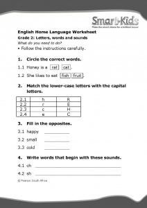 Grade 2 English Worksheet: Letters, words and sounds ...